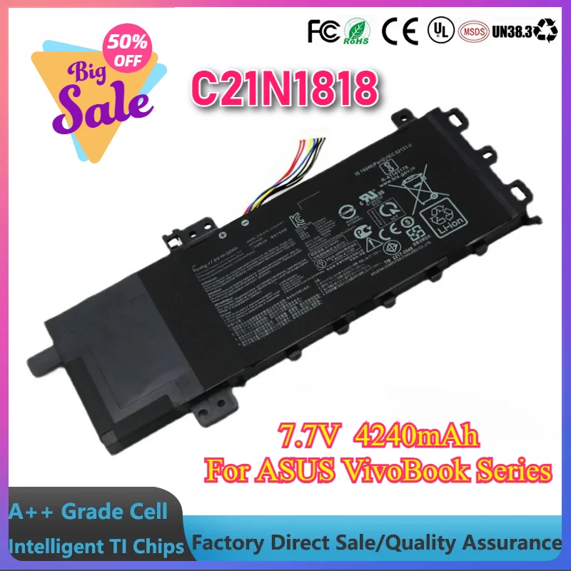 NEW C21N1818-1/2/3 Laptop Battery For ASUS VivoBook 15 X512DA X512JA X512FJ X512FL X512J F512FA F512DA F512JA F512FB F512FJ