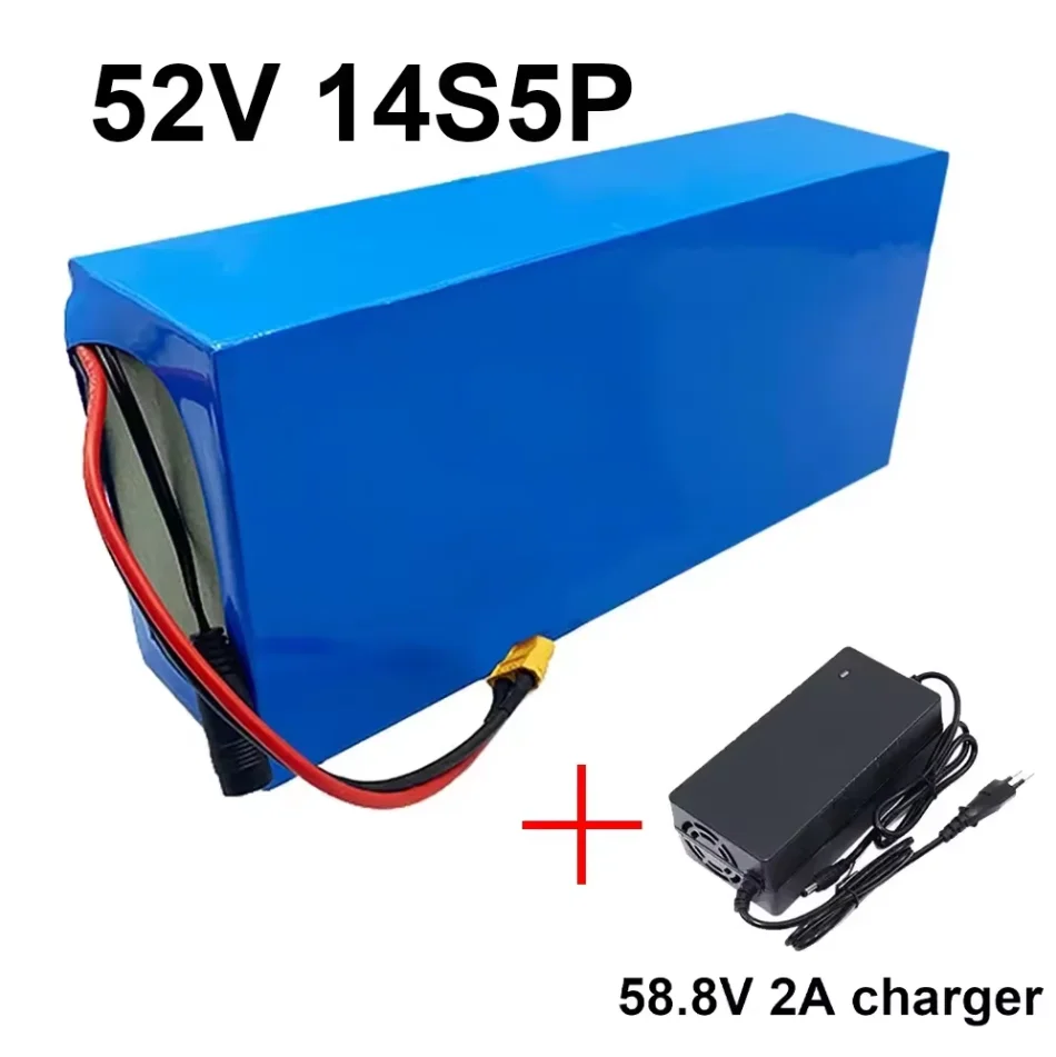 NEW 52V 14S4P 55000mah 18650 2000W Lithium Battery for Balance Car, Bike, Scooter, Tricycle (with Bms 58.8V Charger)