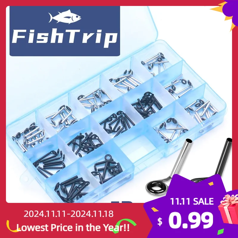 FishTrip Fishing Rod Tip Repair Kit Super Small Center Ring Tip Top MKT for Fine Rod, Rocky Rod, Freshwater & Saltwater Fly Rod