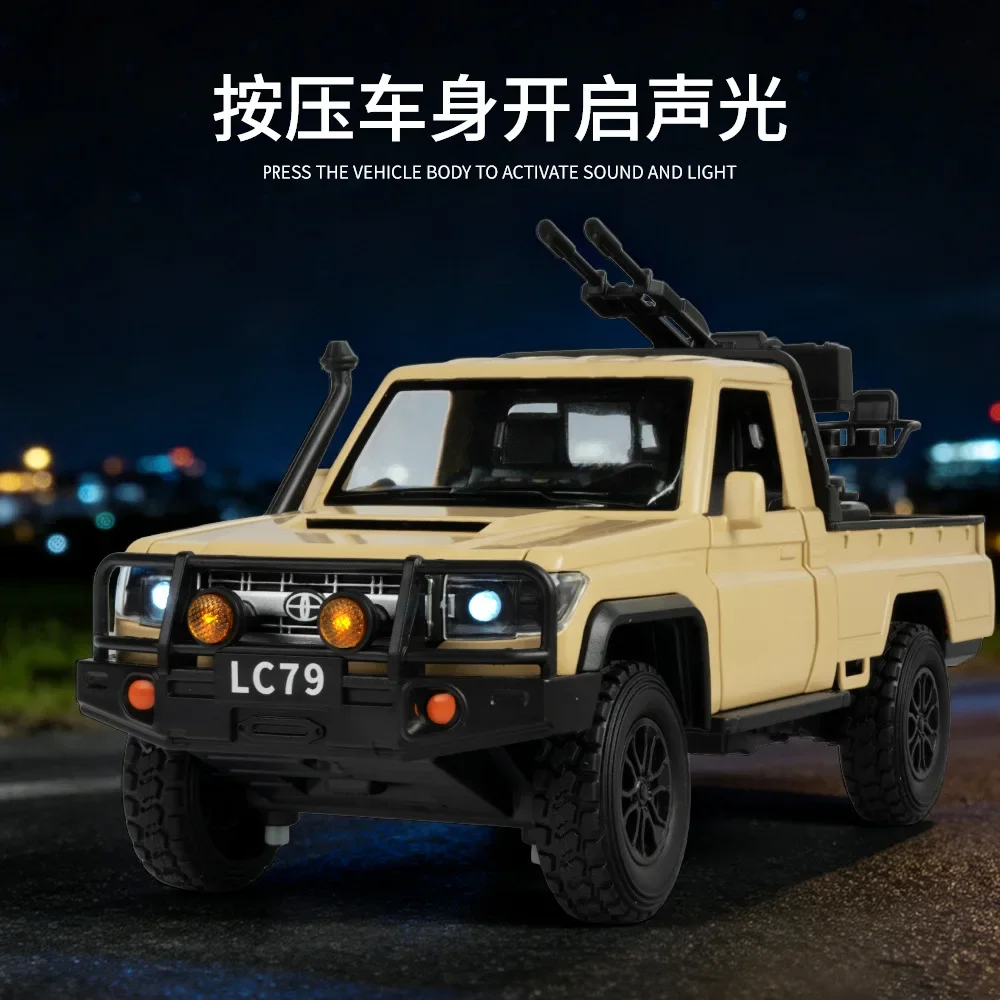 1:24 Land Cruiser LC79 Tundra LC80 Delica Mammoth Alloy Pickup Truck Model Diecast Metal Off-road Car Model Sound Light Gift