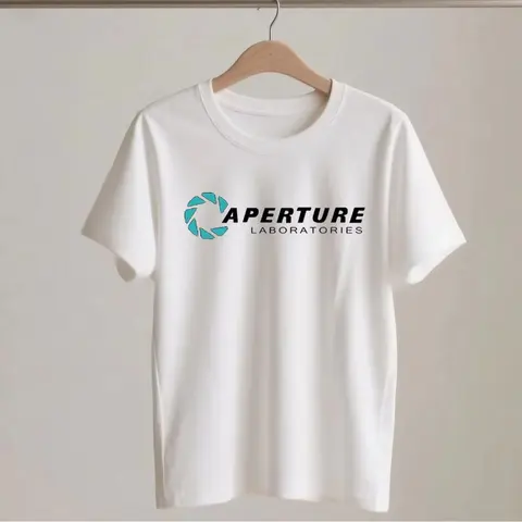 T-shirt à manches courtes pour hommes et femmes, avec Logo Portal 2 Aperture Laboratories, vêtements pour fans de jeux vidéo
