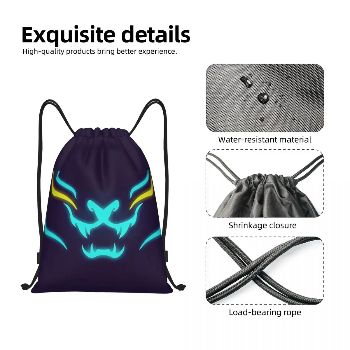 Mochila personalizada LOL Akali KDA Tiger con cordón, bolsas ligeras para hombres y mujeres, juego de batalla, gimnasio, deportes, Sackpack para Yoga