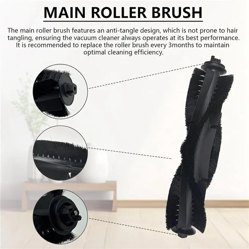 ABKR Accessory Set for Tapo RV30 Max Plus/RV20 Max Plus Vacuum Cleaner Replacement Roller Brush Filter Mop