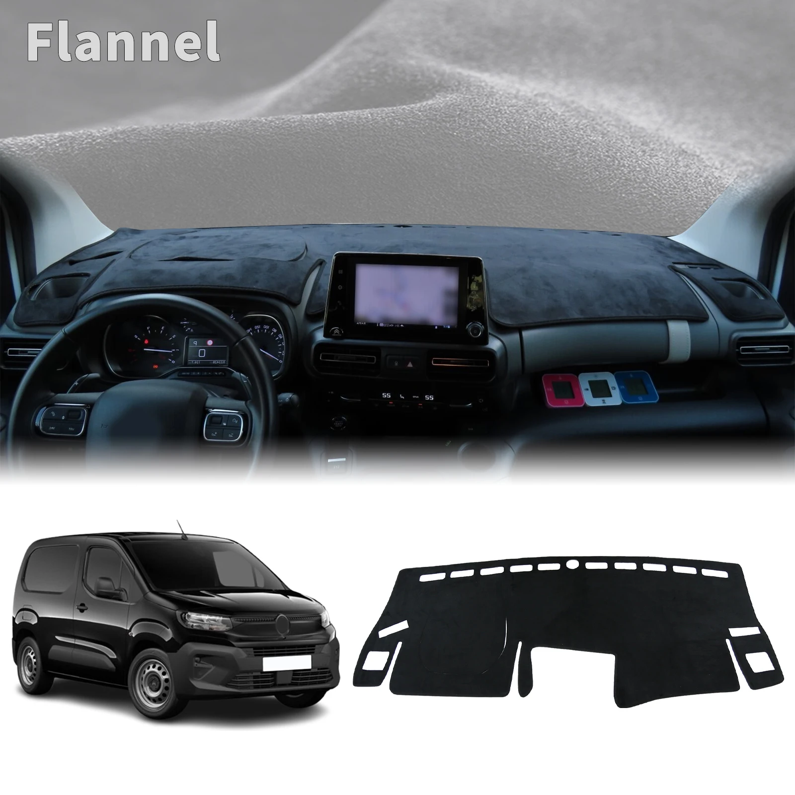 

for Citroen Berlingo for Peugeot Partner for Opel Combo Life 2019-2022 Dashboard Cover Pad DashMat Sunshade Protective Carpet