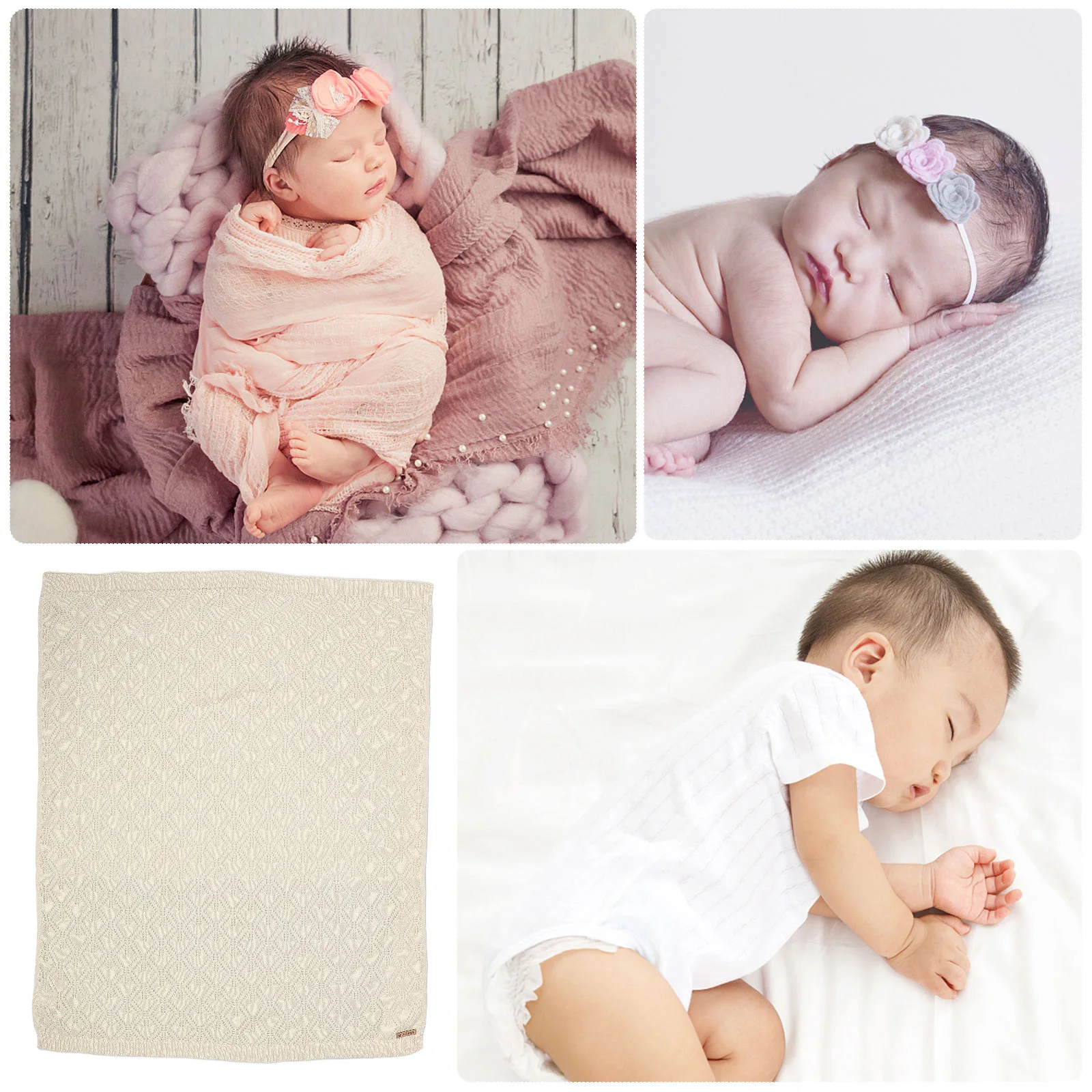 الوليد الطفل بطانية محبوك غزل الصوف تنفس قماط البطانيات للطفل رضيع لينة مريحة هدية لاستحمام الطفل #6