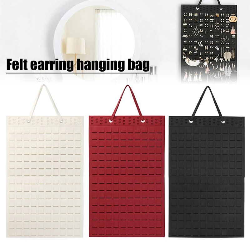 

Earrings Hanging Organizer Wall Earring Holder Soft Felt Hanger Jewelry Necklace Earring Display Hanging Storage for Women Girls
