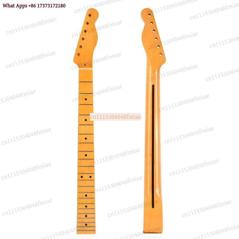Bright Yellow 22-Fret Electric Guitar Neck Canadian Maple Fingerboard Back Center Line