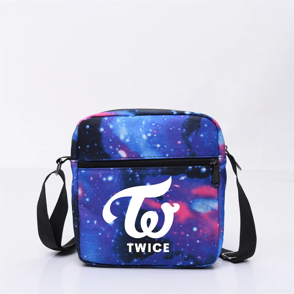 Kpop TWICE Trendy Backpack Canvas Single Shoulder Diagonal Cross Bag Waterproof Wear Resistant Nayeon Momo Fans Gift Collection