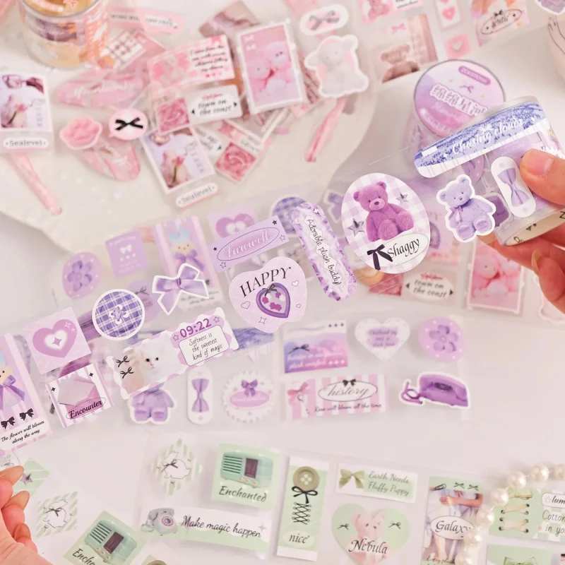 5*200cm Korean Style Washi Tape Set - 1 Roll Cute Decorative Tapes for Journaling & Scrapbooking view 3