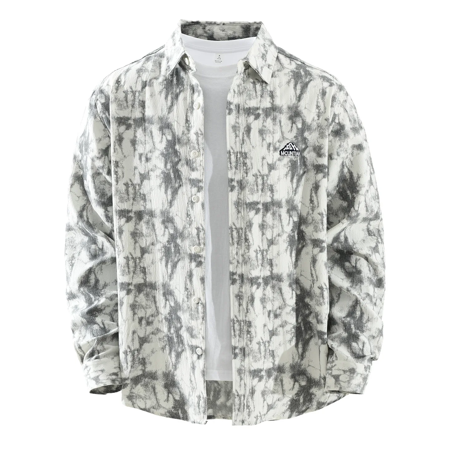 

Мужская рубашка свободного кроя с длинным рукавом, повседневная, модная, в японском стиле, с художественным принтом, для молодежи, из полиэстера