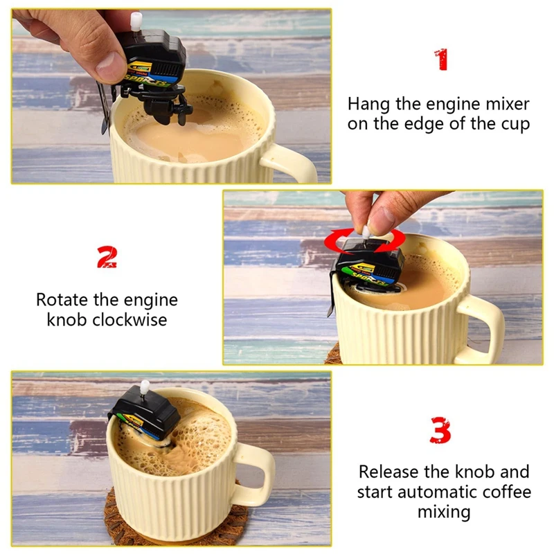 Boat Motor Coffee Stirrer,Clips Can Hold Cups,Propeller Can Penetrate Deeply Into Cup Stir Thoroughly For Make Coffee