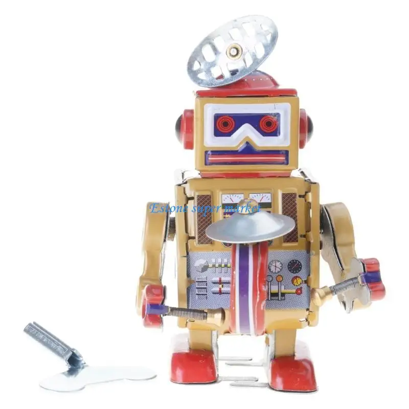 090B ROBOT DRUMMER WIND UP GIOCHIO con fascino vintage per collezionisti e decori