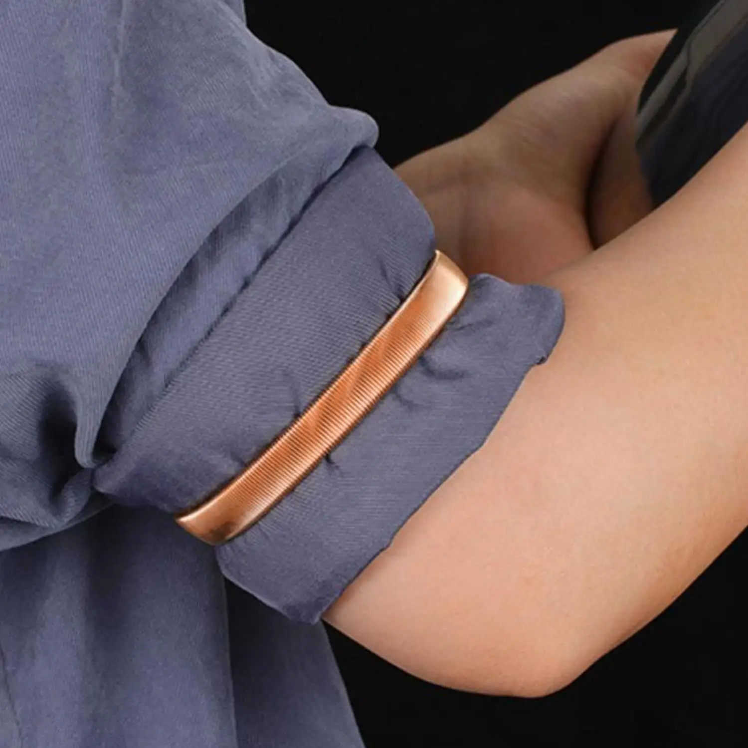 Supporti per maniche per camicia elastica antiscivolo Bracciali in metallo Giarrettiere elastiche per donna uomo