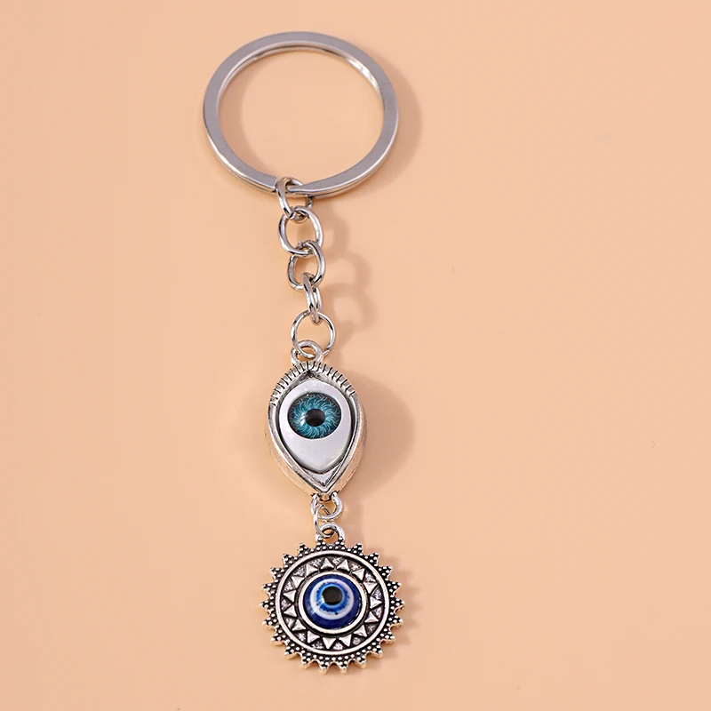 Cute Enamel Lucky Evil Eye Keychain Metal Keyring Pendant for Car Key Holder Women Girls Handbag Charms DIY Jewelry Gifts