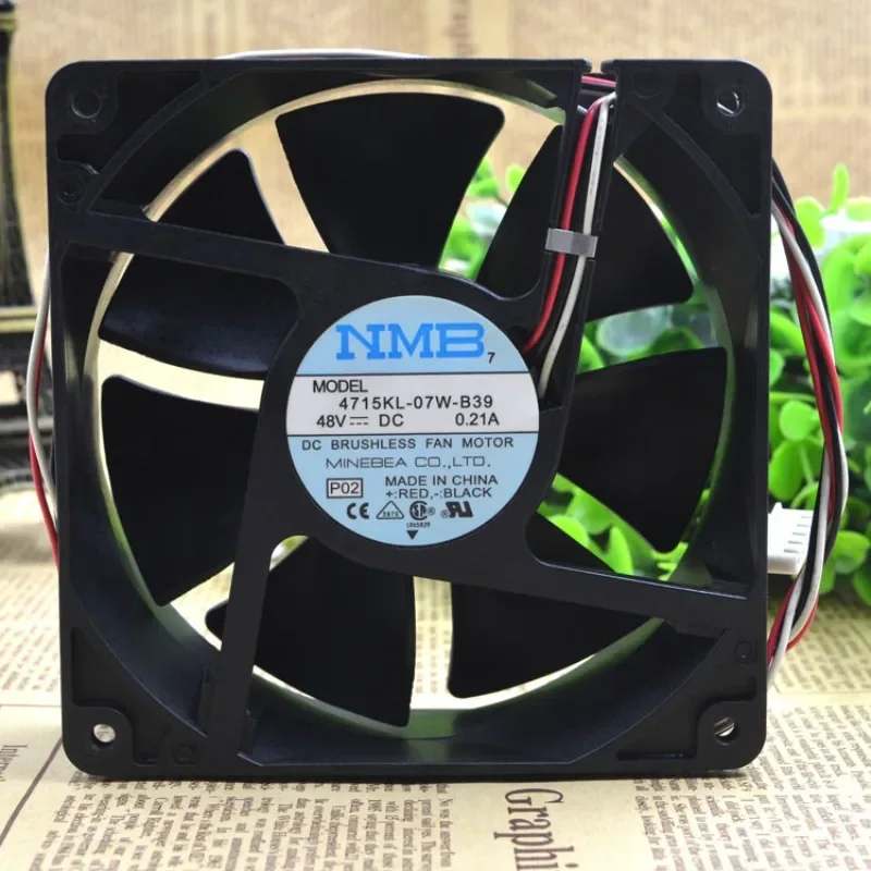 

New Cooling Fan For NMB 4715KL-07W-B39 12cm 48V 12038 0.21A Frequency Converter Fan 120*120*38mm