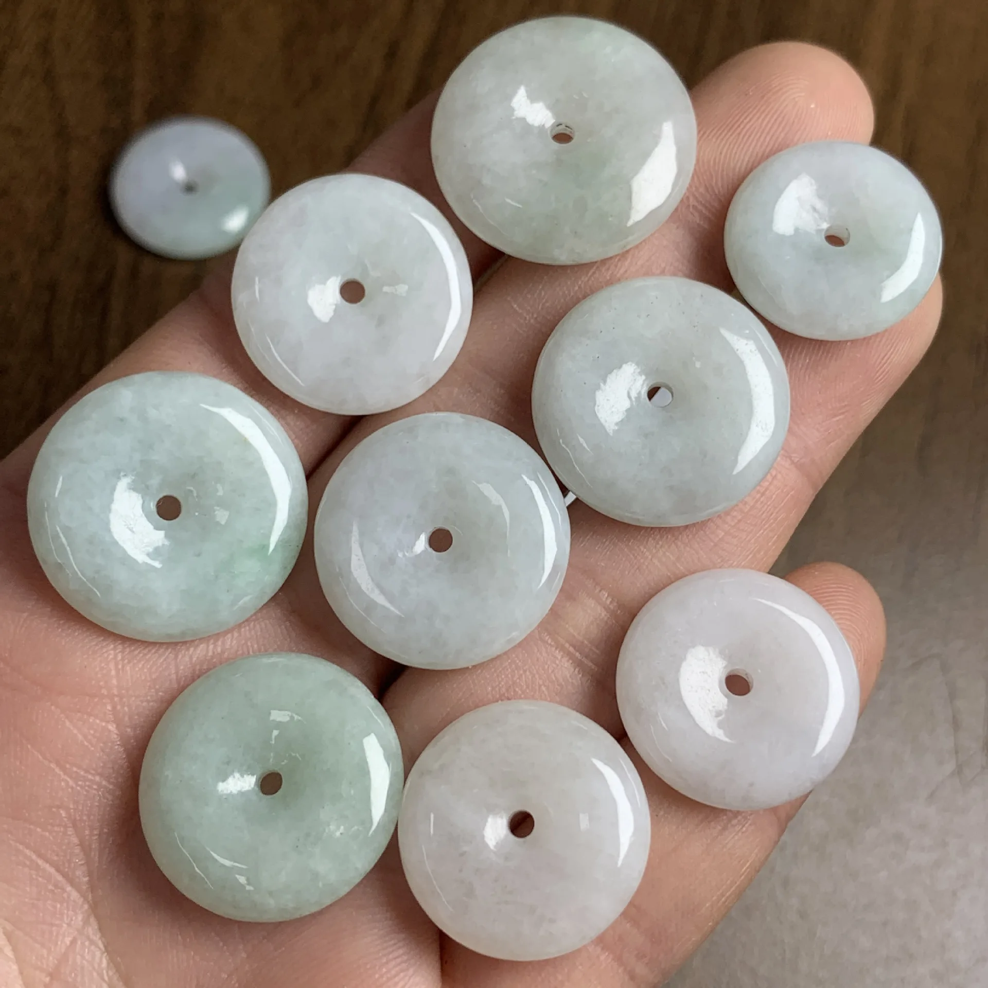 Grade A Jadeite Pendant, Bean Type Safety Buckle Jade Ornament