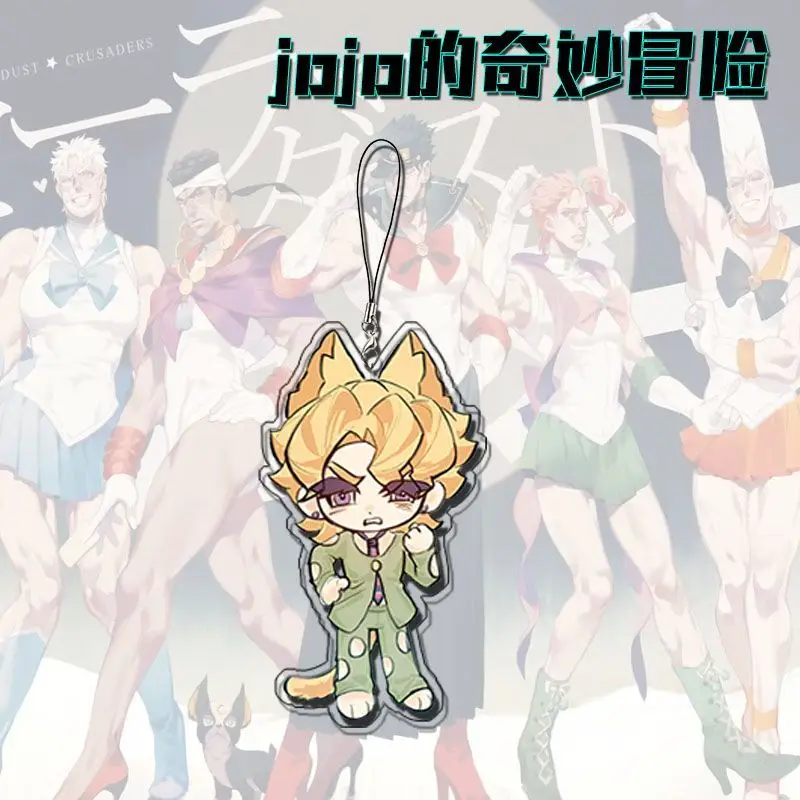 أنيمي جوجو مغامرة غريبة الهاتف حبل المفاتيح سلاسل الهاتف المحمول لطيف سلاسل المفاتيح حزام الحبل حقيبة مدرسية قلادة #5