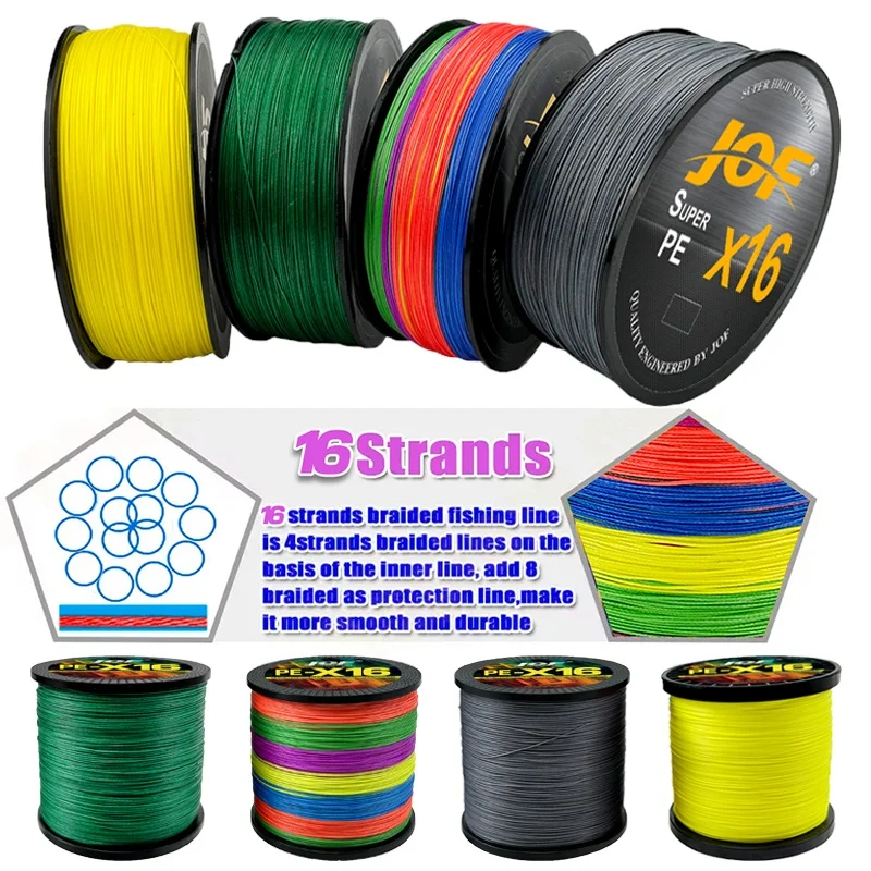 Original Braided Fishing Line 500M 16 Strands Super Tensile Strength 25-200LB Professional Sea Boat/Lure Wire 0.16mm-0.80mm