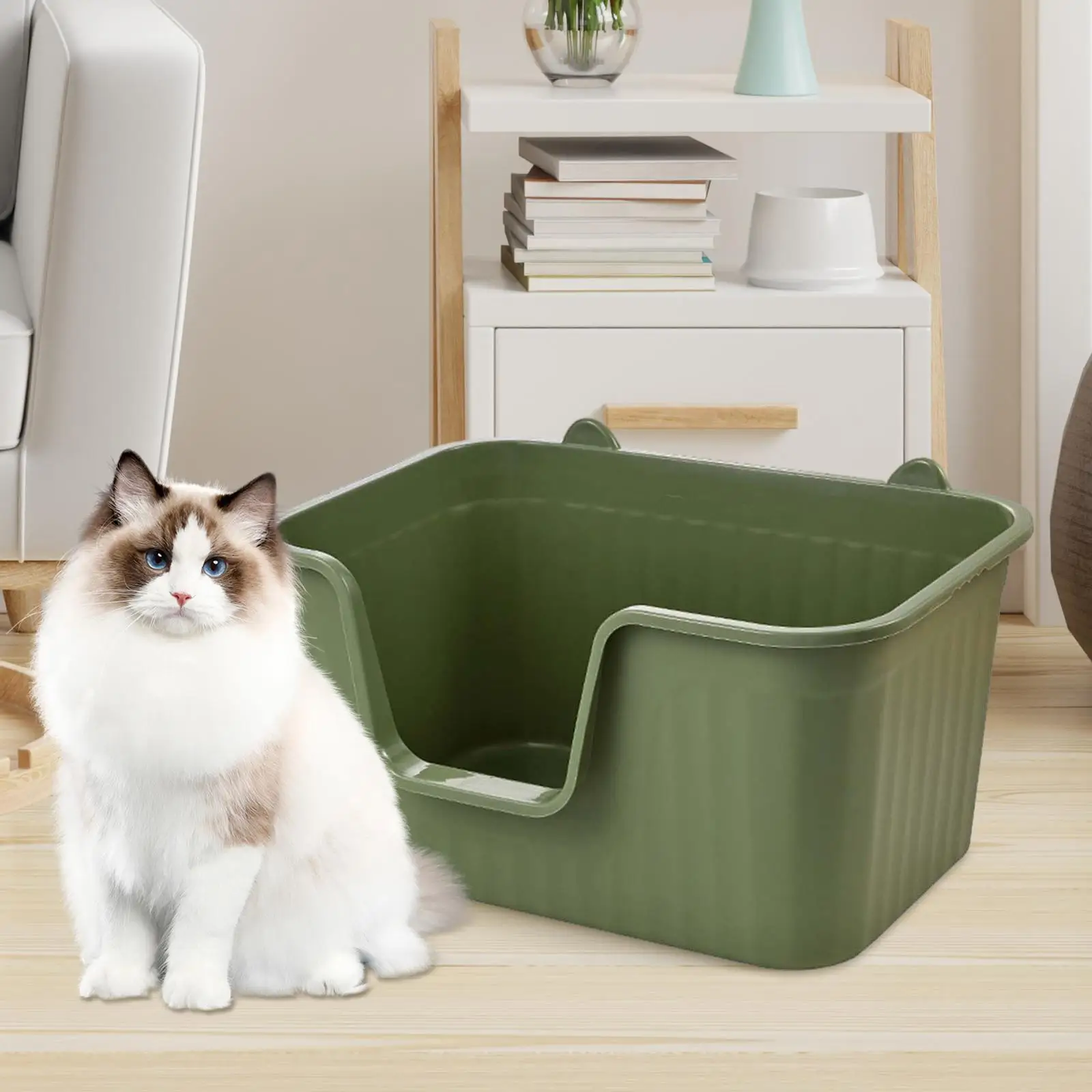 Bandeja de arena para gatos con lados altos – Antisalpicaduras - imagen 3