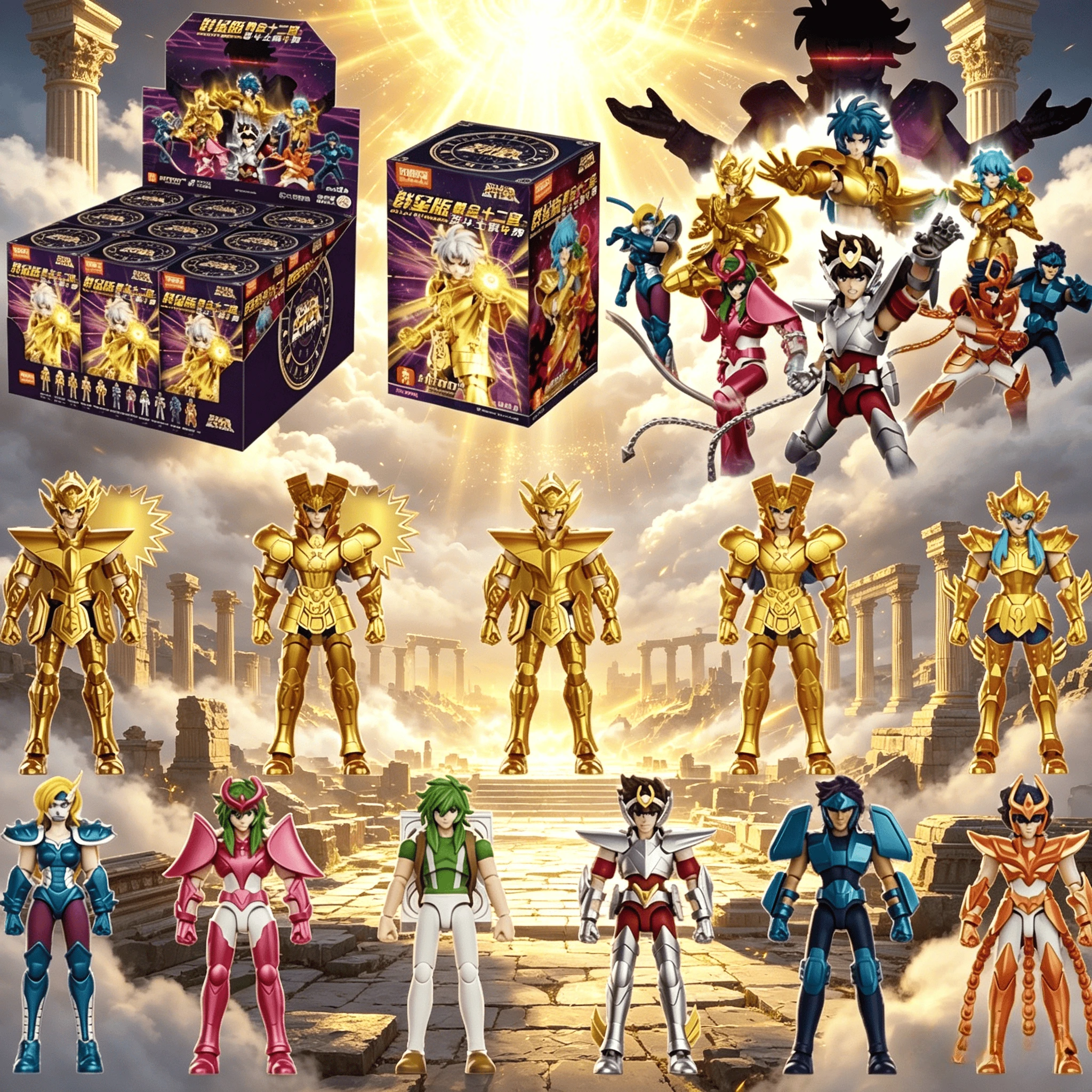

BLOKEES Saint Seiya Golden Zodiac V02 Collectible Assembly Toy Galaxy Version Movable Action Figure