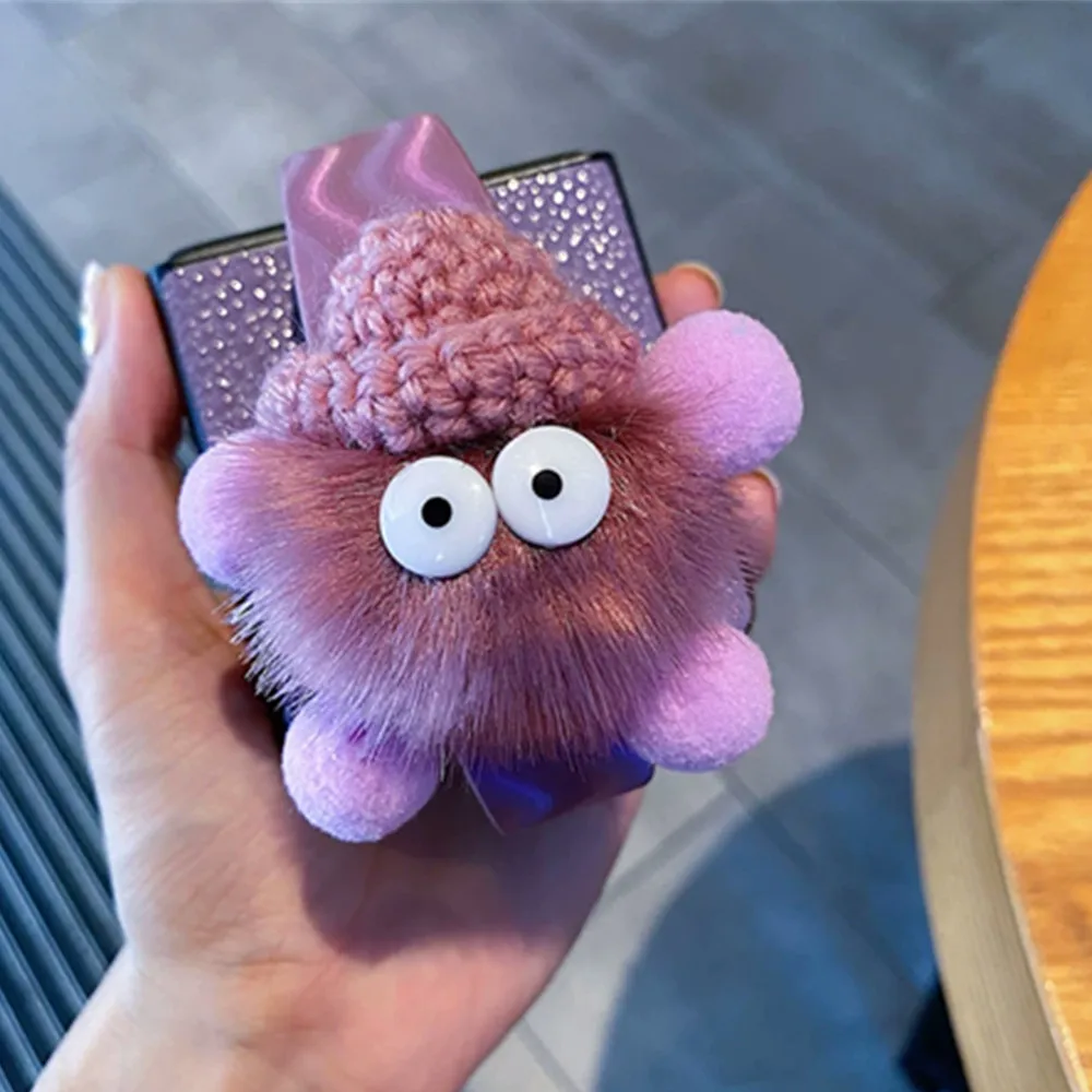 Étui en cuir avec dragonne en peluche mignonne pour Samsung Galaxy Z Flip5, étui pour Galaxy Z Flip4 Cover Z Flip3 OPPO Find N3 Flip SEE Flip