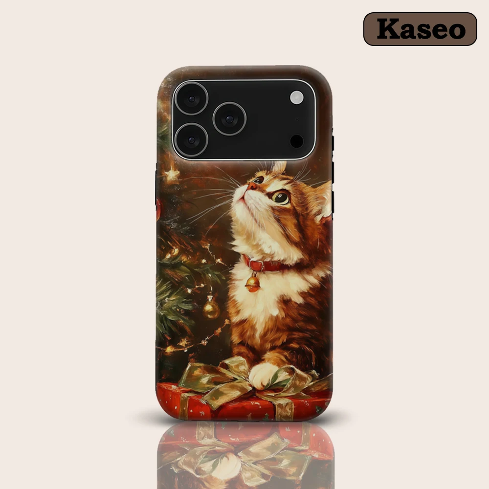 

Christmas Kitty & Gift Surprise for Magnetic Phone Case for IPhone 17 16 15 14 13 Pro Max Plus Single Double-layer Tough Case