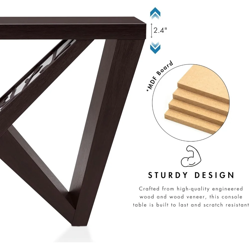 طاولة وحدة تحكم LED حديثة مزخرفة من Out Naomi مع أرجل على شكل حرف W وجهاز تحكم عن بعد، أثاث مدخل خشبي لـ