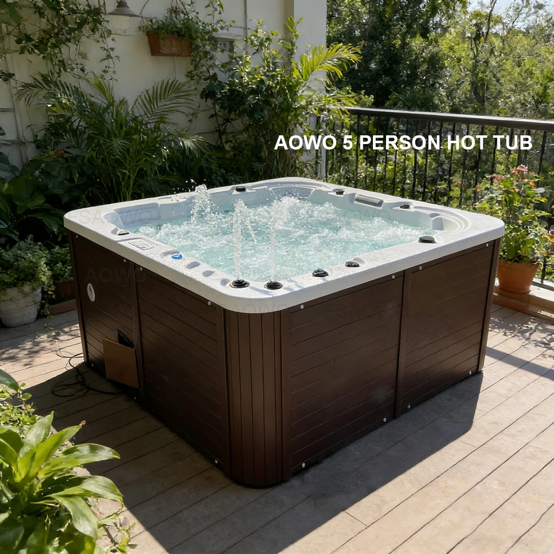 5 People Spa Outdoor Hot Tub With Heater Whirlpool Soaking Pool Spa Outdoor Hot Tub Spa Filter Sauna Room Whirlpool