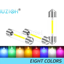 IUZIOH 4PCS 6V 12V 24V 31 mm C5W Led Lamp C10W 36mm Festoon Bulb 31mm 39mm 41mm 28mm Red Blue Warm White Dome Car Reading Lights