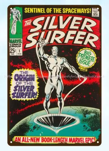 interior design styles 1968 The silver surfer comic metal tin sign