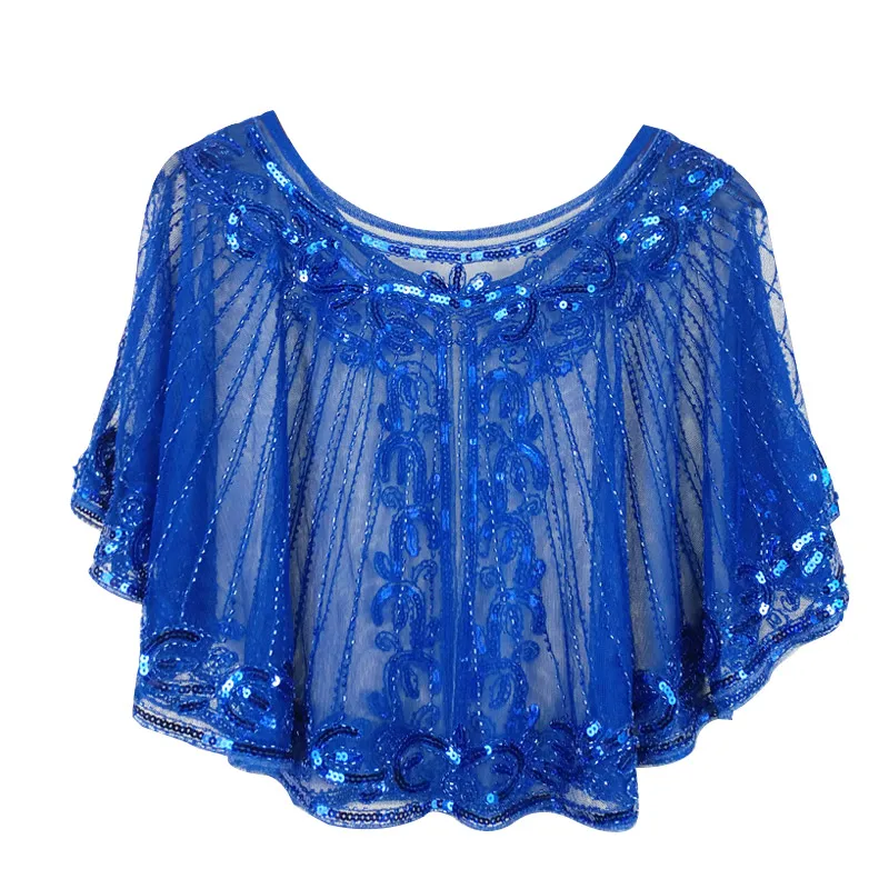 Summer Solid Color Woman Lace Knitted Cardigan Female Geometric Beaded Cloak Sequins Capelet Fringes O-Neck Office Lady Elegant