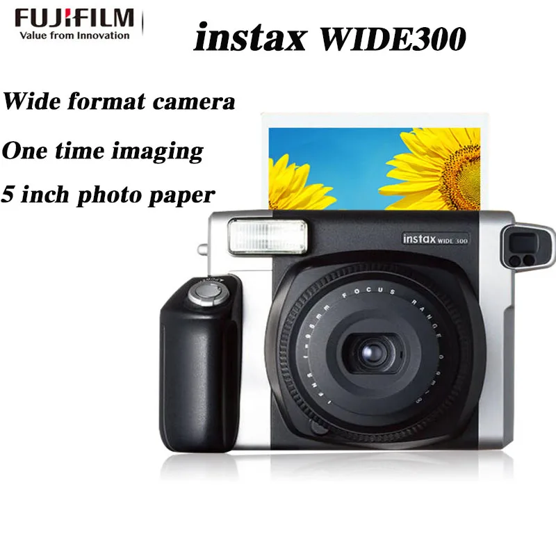 

Fujifilm Instax WIDE 300 Camera Black/White One-Time Imaging Instant Camera Machine Color 5Inch Photo Paper White Edge Wide Film