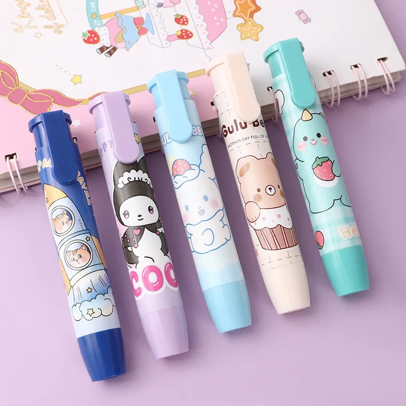 Creative Cartoon Animal Press Eraser for School Students Office Pencil Design Cute Eraser for Kids School Stationery Supplies