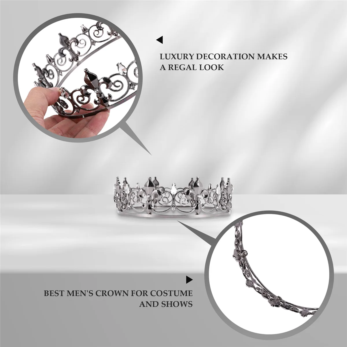 

Готическая полная королевская корона — для мужчин и мальчиков, шляпы для выпускного вечера в стиле гот-принц