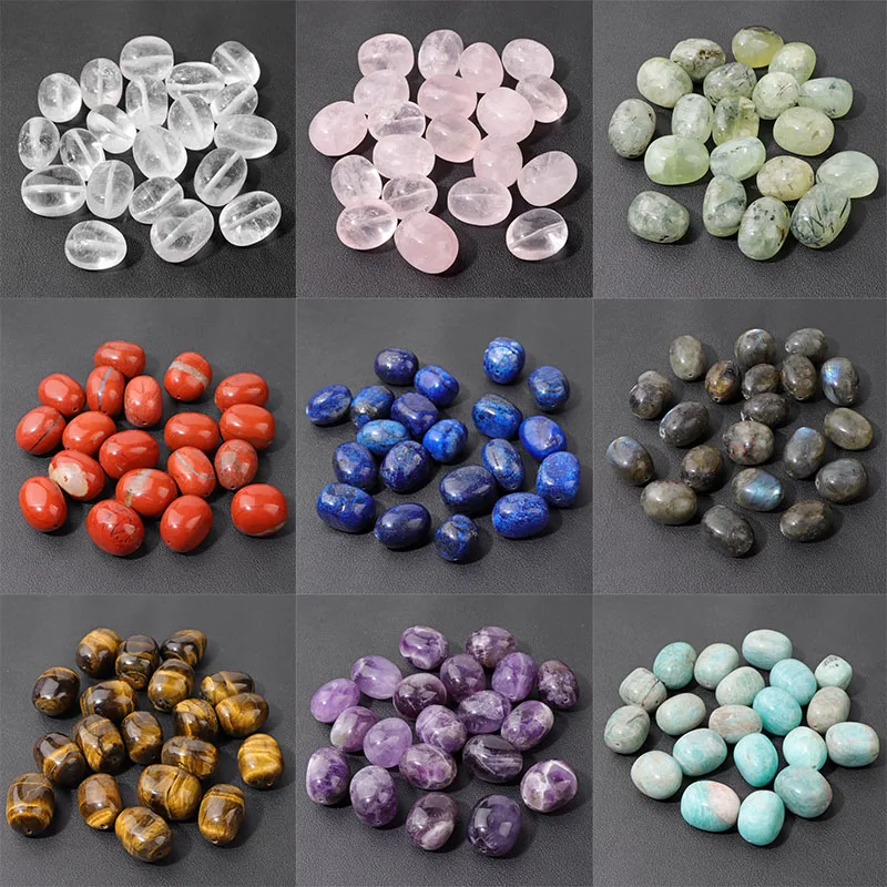 Natural Stone Beads 15x20mm Oval Amethysts Rose Quartzs Tiger Eye Loose Beads For Women Men Jewelry Making DIY Accessries