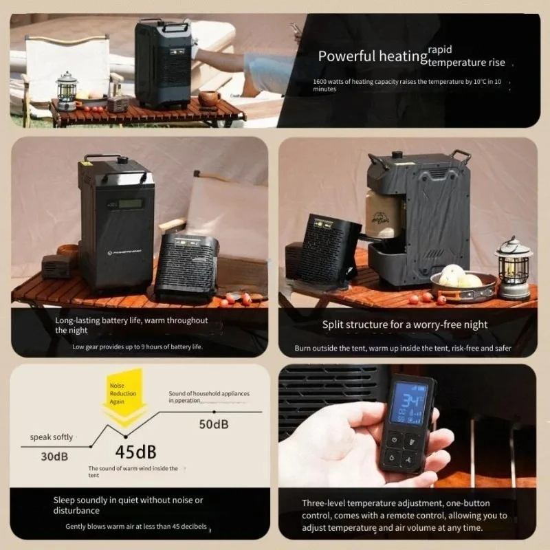 Upgraded Outdoor Portable Smart Gas Heater Set For Self Driving Tour Camping Tent Fast Heating Safe Quiet For Indoor Outdoor Use