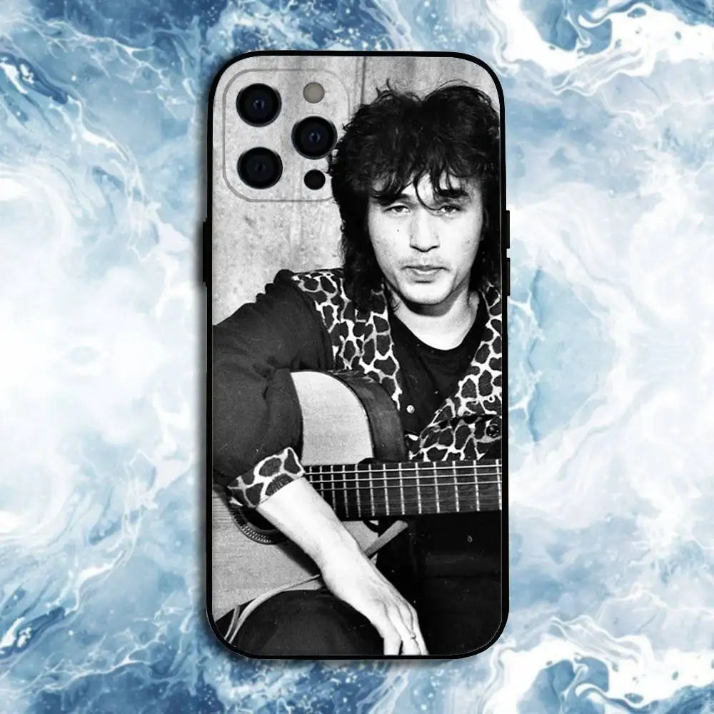 Funda de teléfono Viktor Tsoi Singer para iPhone17,16,15,14,13,12,11 Plus,Pro Max, funda negra de silicona suave