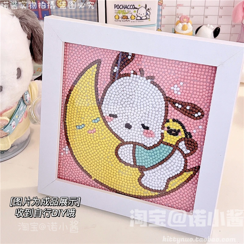 Hello Kitty Kawaii My Melody Cinnamoroll DIY Diamond Painting Photo Frame Anime Sanrioed Girl Heart Handmade Birthday Gift