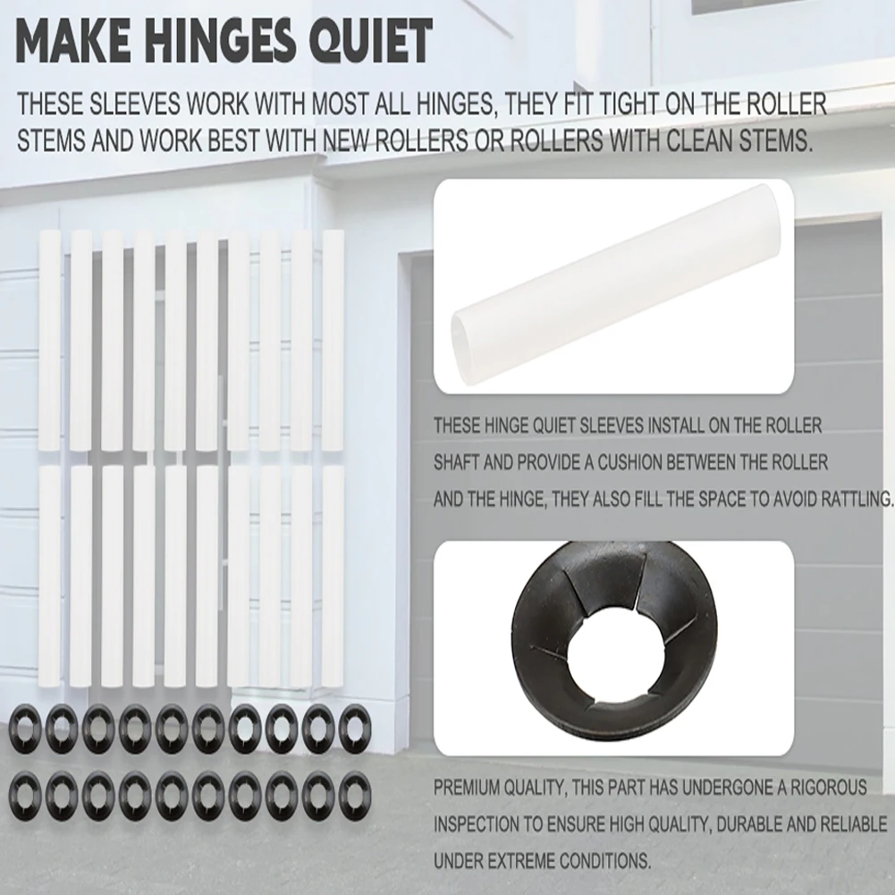 20 قطعة باب المرآب المفصلي الأكمام الدوارة الهادئة 80 مللي متر محامل الدقة الأسطوانة رمح جوانات للبكرات مع سيقان نظيفة