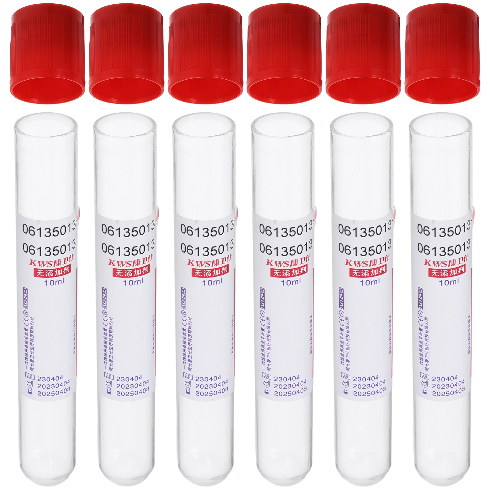 

100pcs 10ml Blood Collection Tube Glass Negative Pressure Test Tubes Disposable Vacuum Biochemistry Lab Hospital Use