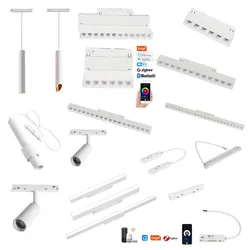 Smart Magnetic Track Rail Light System Modern Flexible Fixture LED Spotlight Zigbee DC48V Ceiling Indoor Light Smart Home Lamp L