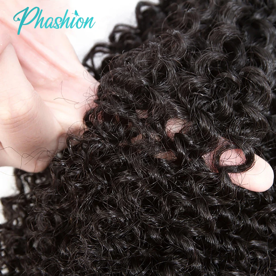 Phashion crépus bouclés cheveux humains paquets 1/3 pièces/lot 30 32 pouces 100% Remy Extensions de cheveux pour les femmes noires tissage brésilien en vente