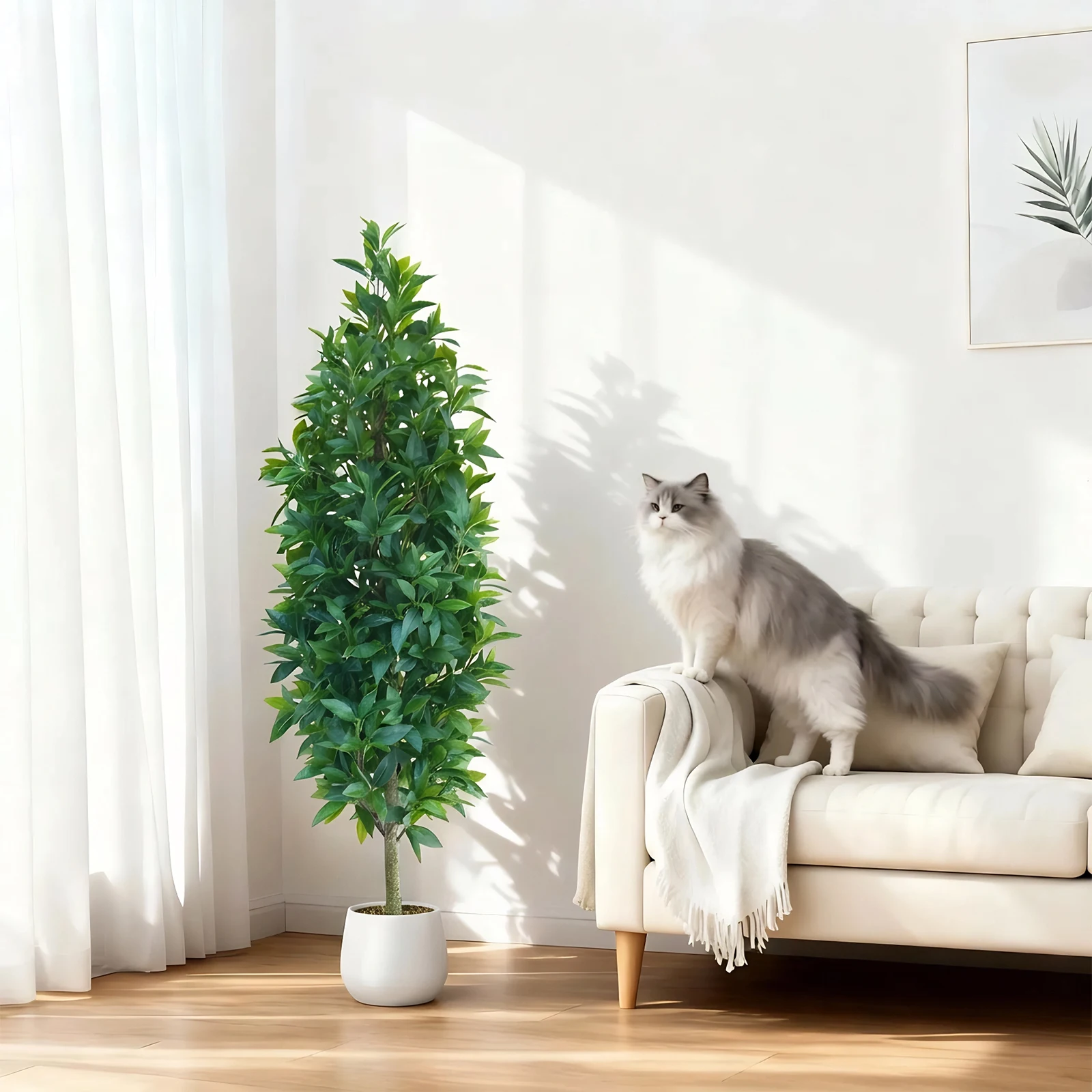 

1 шт., искусственные топиарий, 150 см, искусственные кустарники, деревья из листьев бука на открытом воздухе, искусственные шелковые фикусные деревья с натуральными ствольными растениями для домашнего офиса