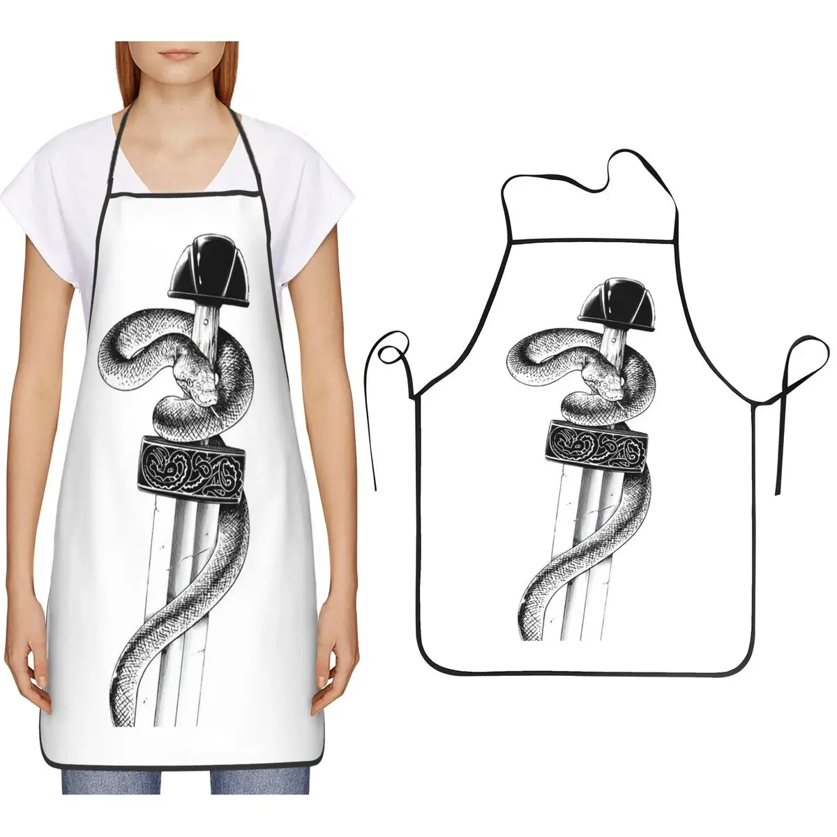 

Фартуки с мечом викингов, шеф-повар, кулинария, выпечка, столб, водонепроницаемый нагрудник, кухонный сарафан для чистки для женщин и мужчин, садоводство