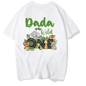 Wild One Family Matching Birthday T-shirts Mom and Dad Bro Sis Baby Party Clothes 1st Birthday Safari Jungle Family Look Outfits