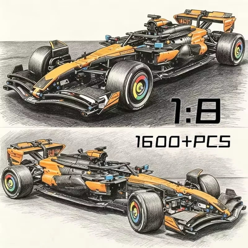 2026 NEW Technical Classic Performance 1675Pcs Orange Super Sports Car Building Blocks MOC DIY Assembly Model Set Boys Toy Gifts