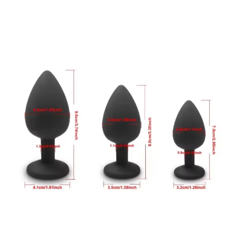 Soft Silicone Butt Plug Anal Plug Unisex Sex Stopper 3 Different Size Adult Toys for Men/Women Anal Trainer for Couples