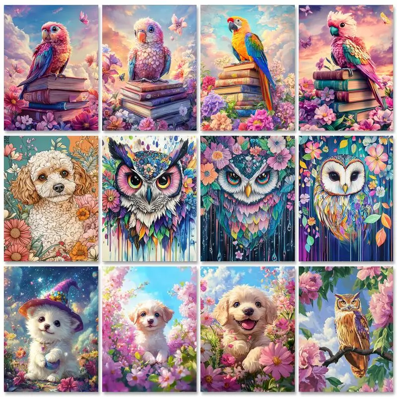 

GATYZTORY 60X75cm Frame DIY Painting By Numbers Animals Scenery DIY Paint By Numbers On Canvas Home Decor Coloring By Number