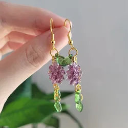 Grape Vine Earrings Cute Small Fruit Lightweight Handmade