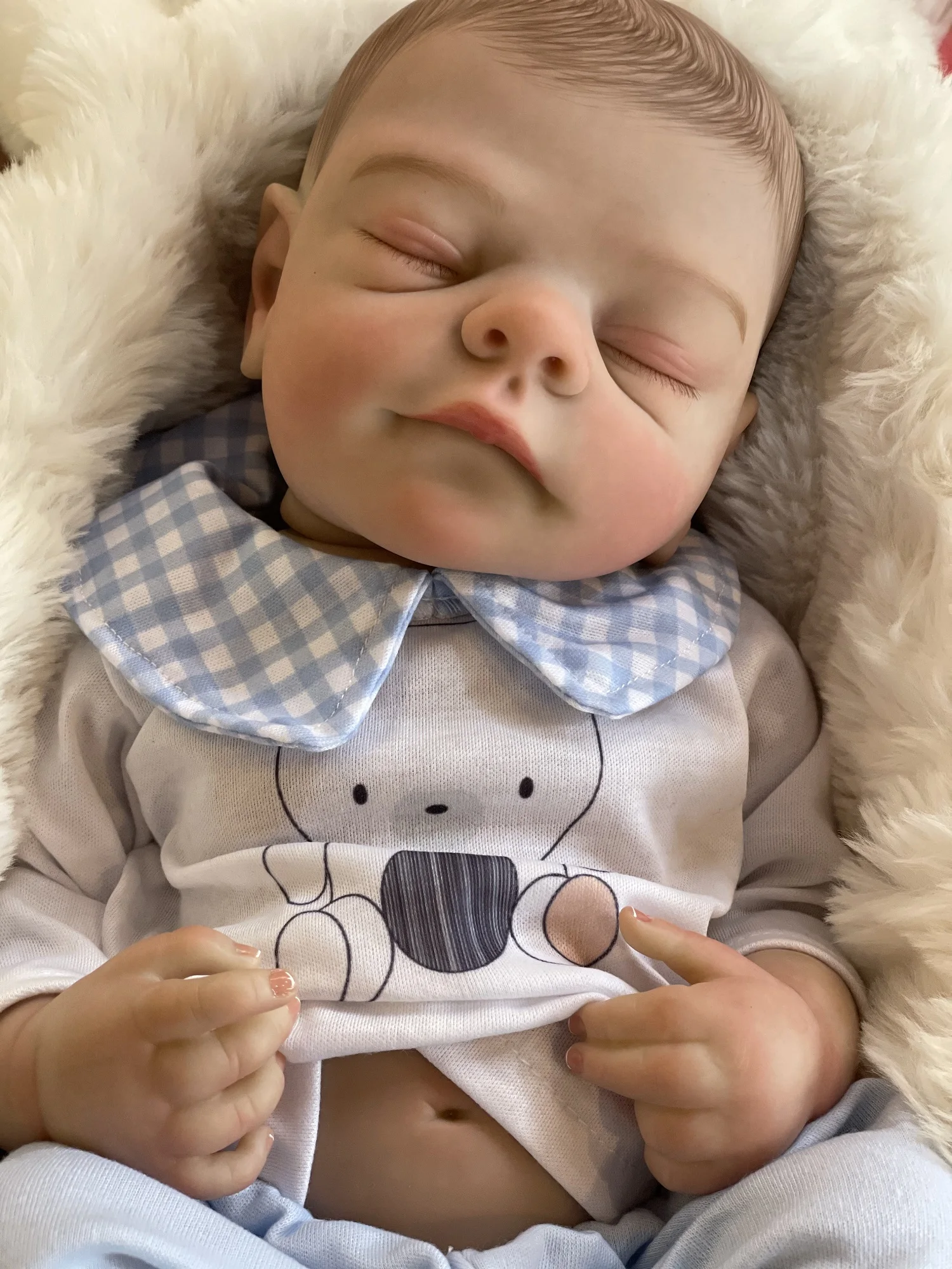 18 Polegada artesanal ly016 boneca reborn bebê menino com cabelo pintado e pele pintada 3d recém-nascido como boneca reborn bonecas